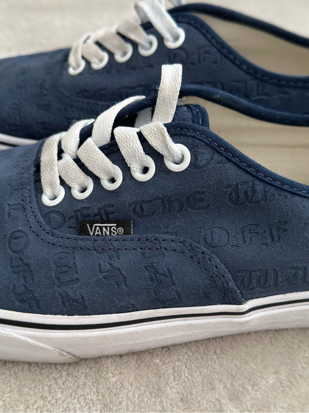 Vans Navy Blue and White Authentic Sneakers
